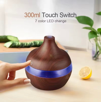 Humidifier Electric Aroma Air Diffuser Wood Ultrasonic Air Humidifier Essential Oil Aromatherapy Cool Mist Maker For Home 300ml